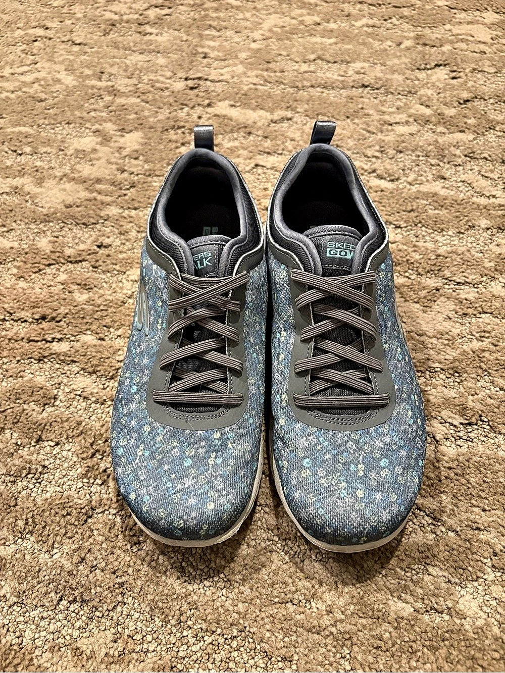 Skechers GOwalk Floral Sneakers Blue & Gray US 6